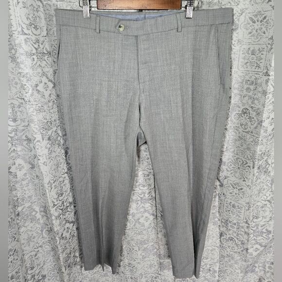 John Craig mens wool dress trousers gray lined crease size 38 x 30.5